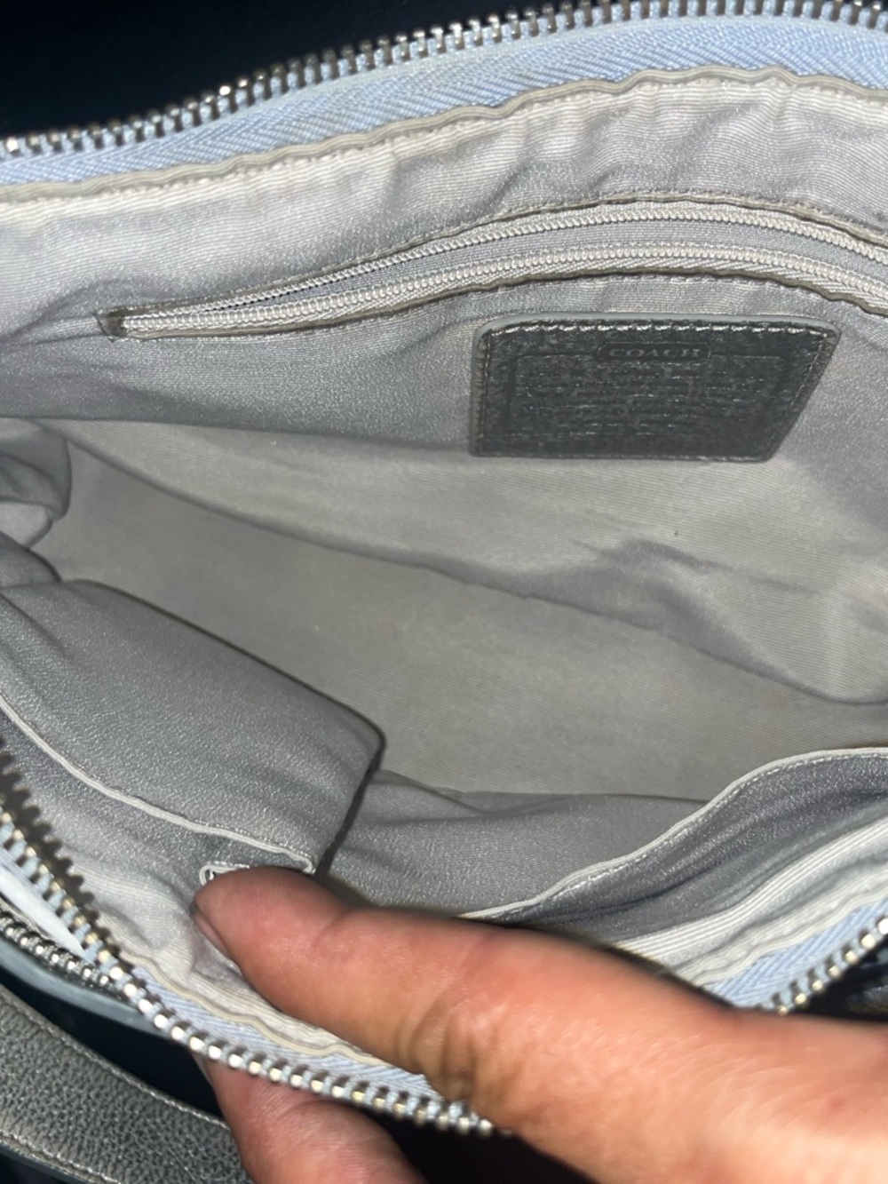 Coach Small Signature Shoulder Bag in Light Gray - Picture 5 of 8